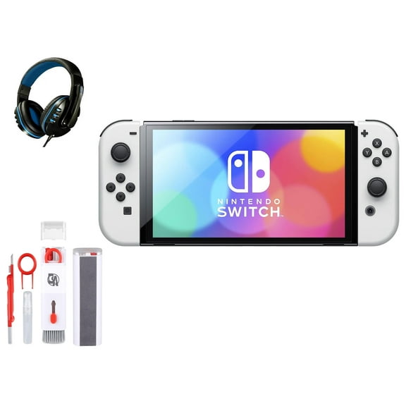 Pre-Owned Nintendo Switch OLED Model White Set with BOLT AXTION Cleaning Kit Headset ( )