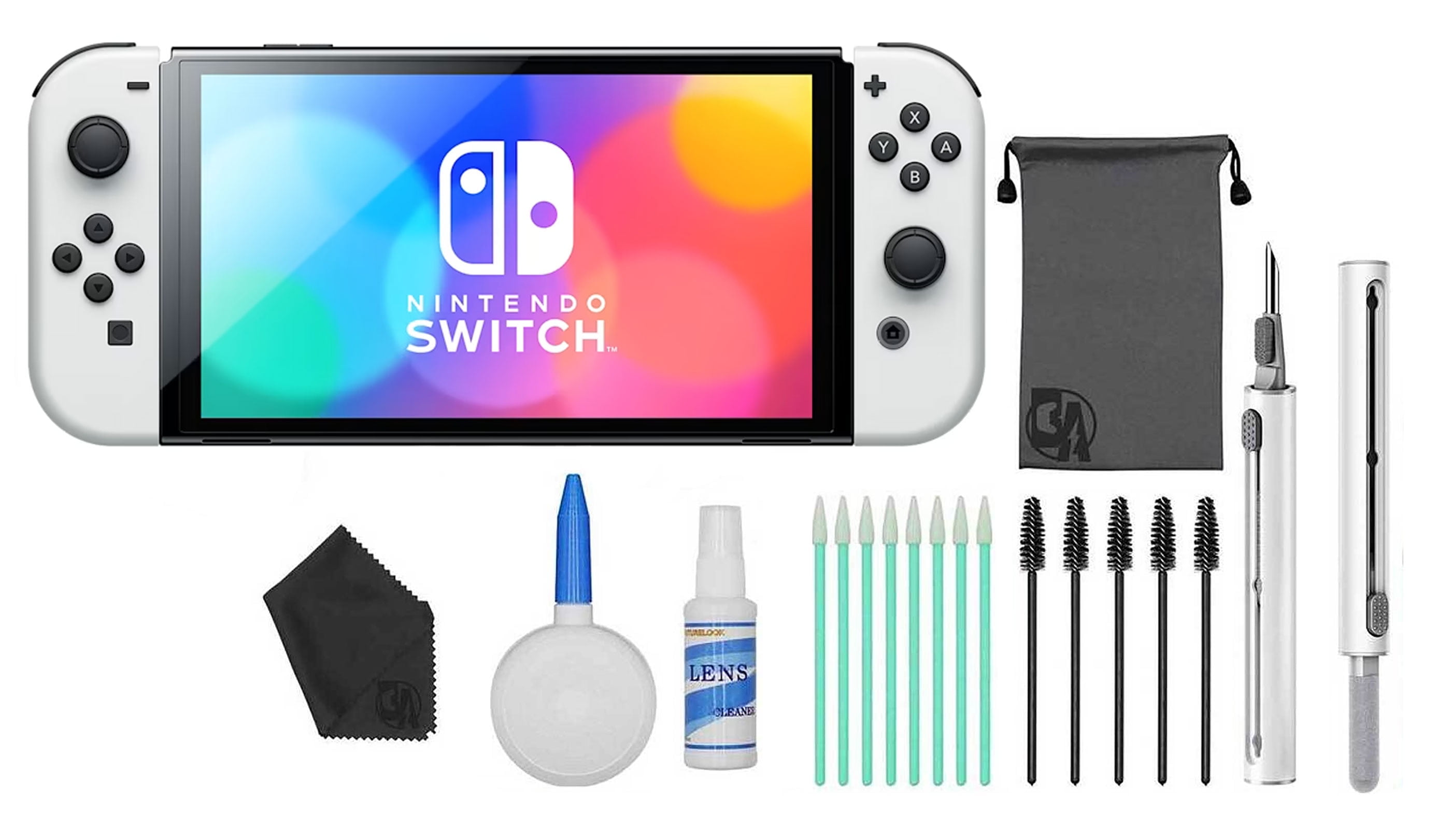 Pre-Owned Nintendo Switch OLED Model White Set with BOLT AXTION Cleaning Kit