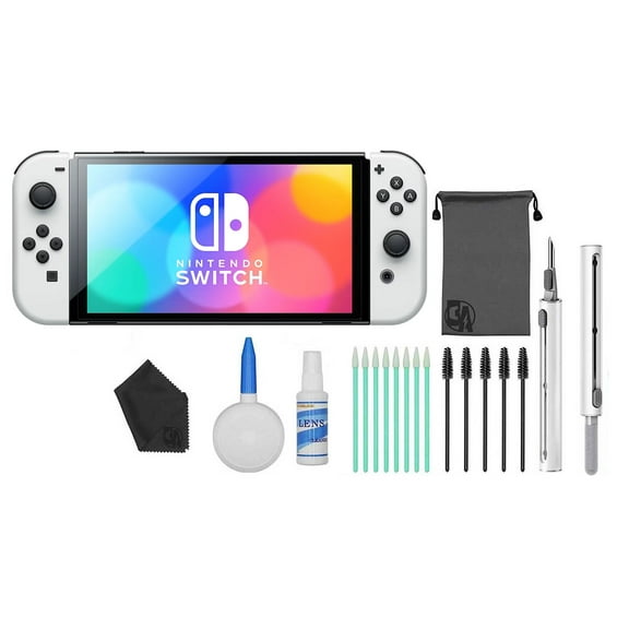 Pre-Owned Nintendo Switch OLED Model White Set with BOLT AXTION Cleaning Kit