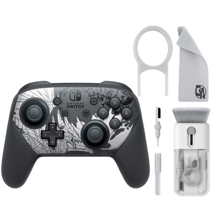 Restored Nintendo - Switch Pro Controller Monster Hunter Rise: Sunbreak Edition With Cleaning Electric kit Bolt Axtion Bundle (Refurbished)