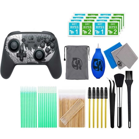 Pre-Owned Nintendo - Switch Pro Controller Monster Hunter Rise: Sunbreak Edition With Cleaning Manual Kit Bolt Axtion Bundle