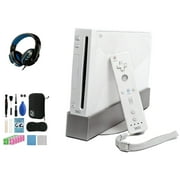 Restored Nintendo Wii White Gaming Console + Headset Cleaning Kit BOLT AXTION Bundle (Refurbished)
