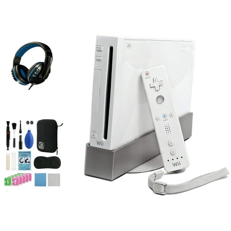 Restored Nintendo Wii White Gaming Console + Headset Cleaning Kit BOLT AXTION Bundle (Refurbished)