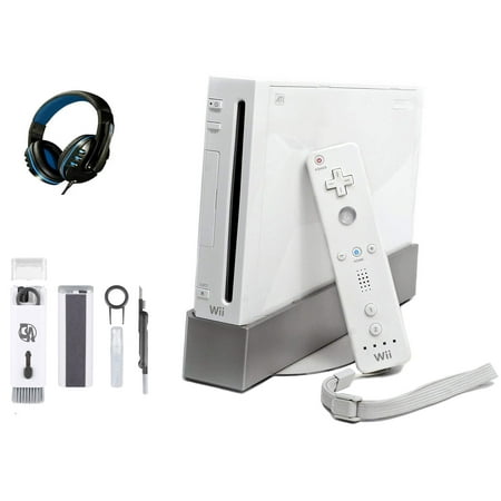 Restored Nintendo Wii White Gaming Console + Headset Cleaning Kit BOLT AXTION (Refurbished)
