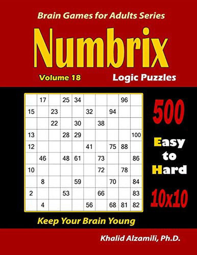 PreOwned Numbrix Logic Puzzles 500 Easy to Hard (10x10) Keep Your