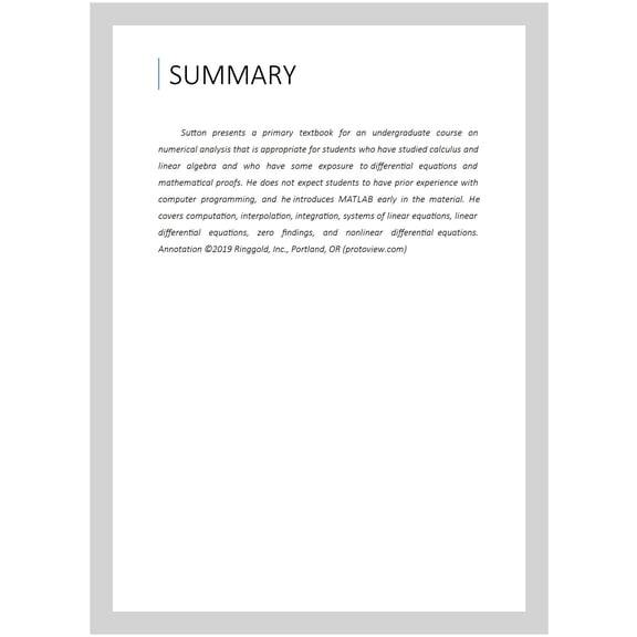 Numerical Analysis : Theory and Experiments (Paperback) 9781611975697