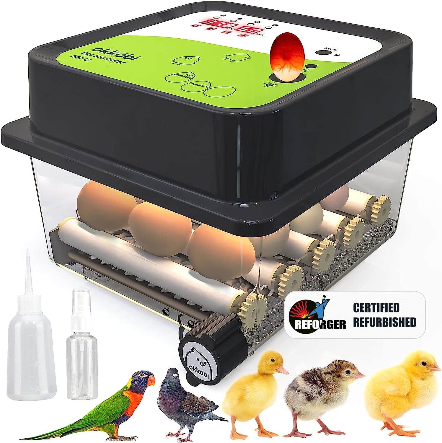 PreOwned Okköbi OBI12 Egg Incubator for Hatching Chickens, Ducks