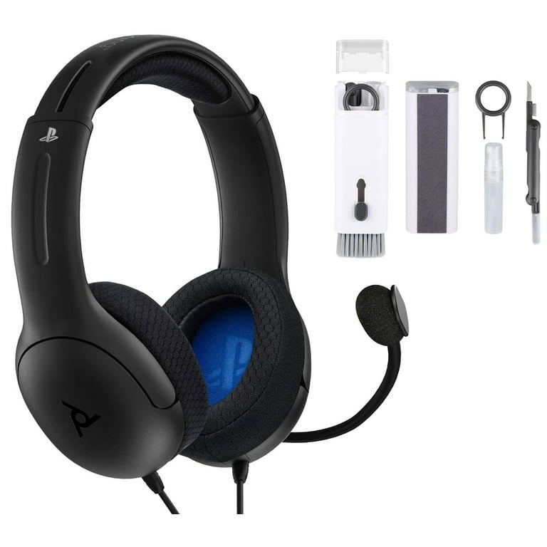 Pre Owned PDP Gaming LVL40 Wired Stereo Headset With Noise Cancelling Microphone Black PS5 PS4 With BOLT AXTION Cleaning kit Refurbished Like New Walmart