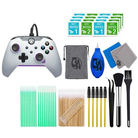Restored PDP Wired Controller: Kinetic White - Xbox Windows 10/11 - Kinetic White With Cleaning Manual Kit Bolt Axtion (Refurbished)