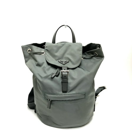 Pre-Owned PRADA BZ0032 backpack bag Backpack gray SilverHardware (Good)