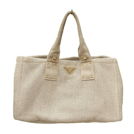 Pre-Owned PRADA Tote Bag Canvas Canapa Beige (Good)