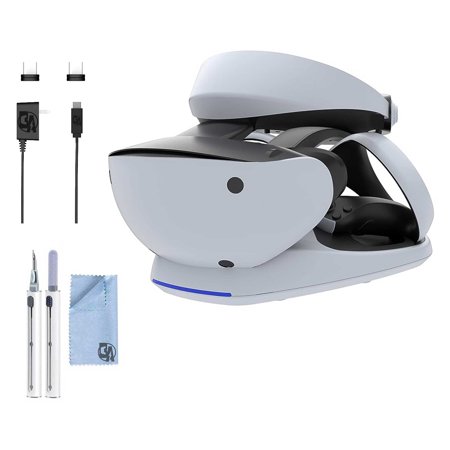 Restored PSVR2 Showcase Premium PSVR2 Charger and Display Stand (Includes AC Adapter for Fastest Charging) BOLT AXTION Bundle (Refurbished)