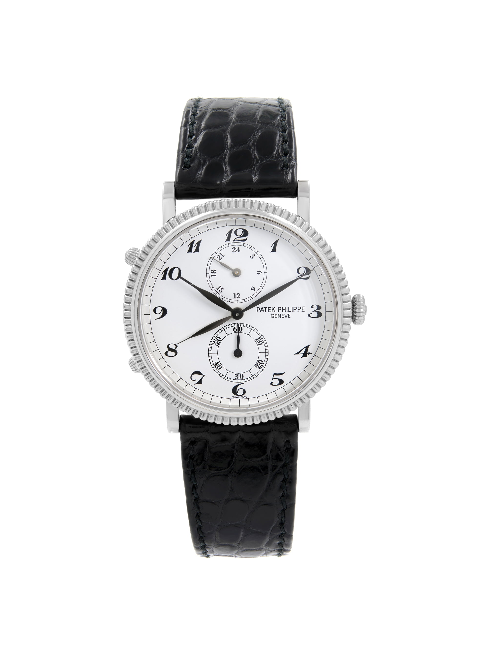 Pre Owned Patek Philippe Travel Time 18k Gold White Dial Hand Wind Men Watch 5034G Good Walmart
