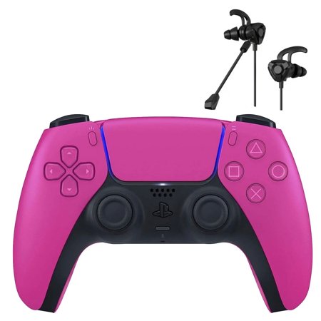 Restored PlayStation 5 Wireless Controller Bundle - Pink DualSense With Earbuds BOLT AXTION (Refurbished)