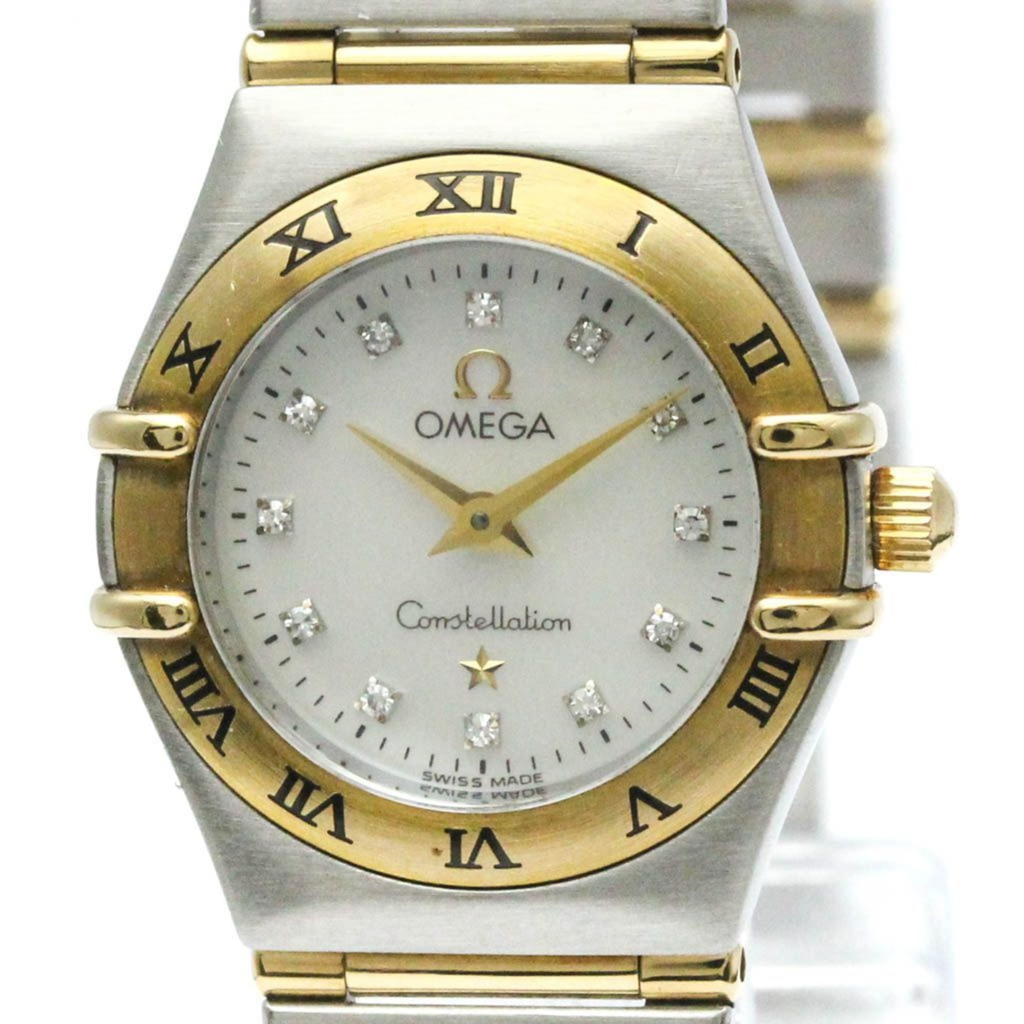 Pre Owned Polished OMEGA Constellation Diamond MOP Dial Quartz Watch 1272.75 BF569961 Good Walmart