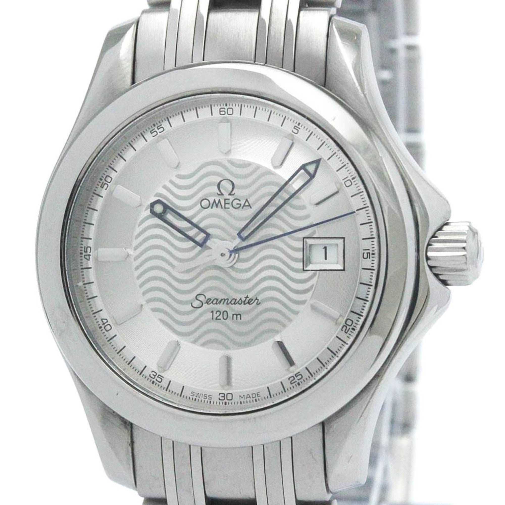 Pre Owned Polished OMEGA Seamaster 120M Steel Quartz Ladies Watch 2581.31 BF569410 Good Walmart