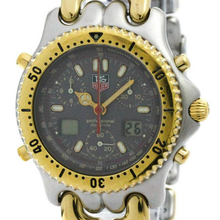 【レビューで送料無料】 Pre-Owned Polished TAG HEUER Sel Chronograph Gold Plated その他