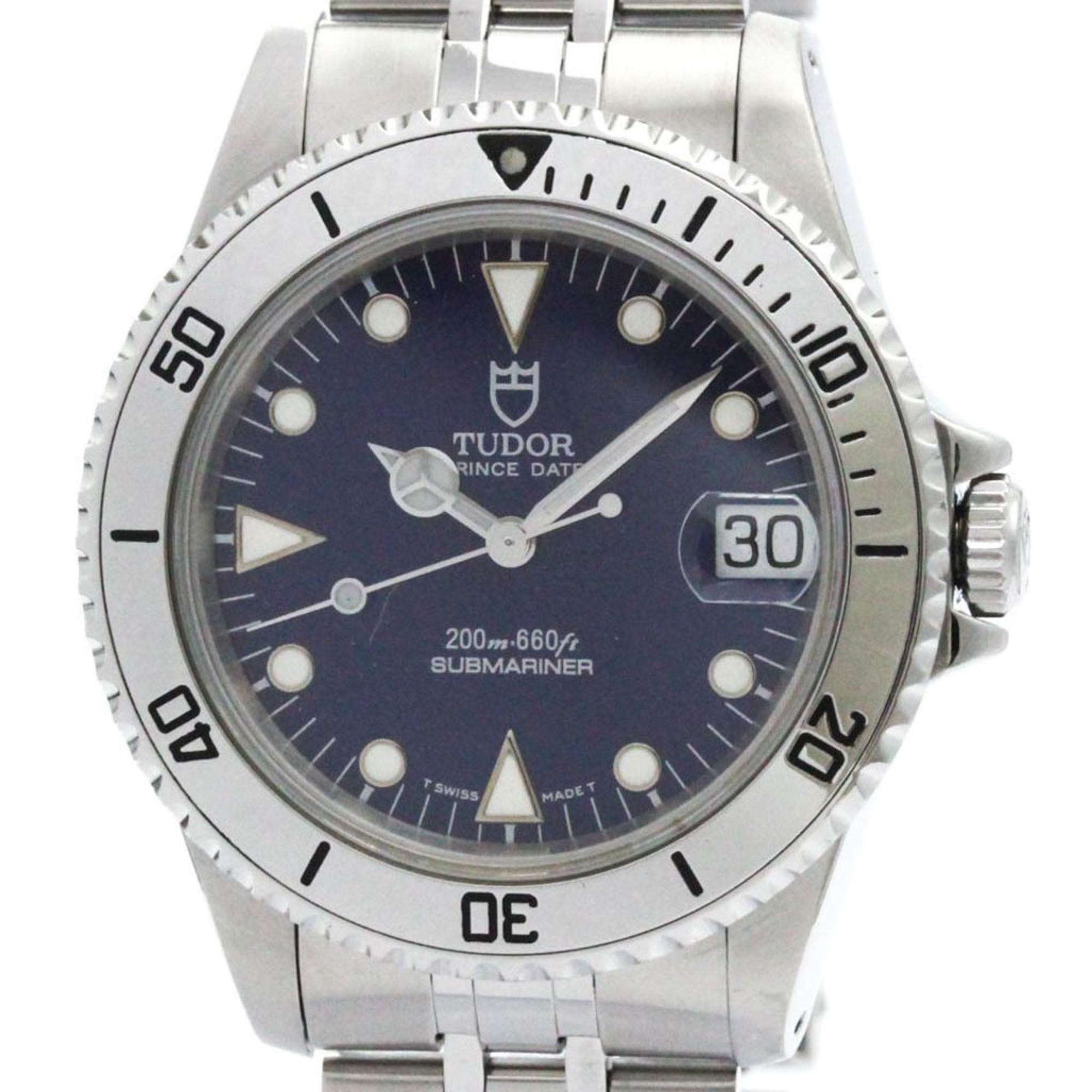 Pre Owned Polished TUDOR Rolex Submarina Steel Automatic Mens Watch 75190 BF562272 Good Walmart