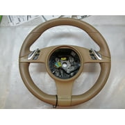 Pre-Owned Porsche Cayenne Panamera 970 991 Luxor Beige Heated Leather Steering Wheel OEM (Good)