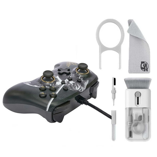 Restored PowerA - Enhanced Wired Controller for Nintendo Switch - Battle-Ready Link With Cleaning Electric kit Bolt Axtion (Refurbished)