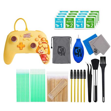 Pre-Owned PowerA - Enhanced Wired Controller for Nintendo Switch - Isabelle With Cleaning Manual Kit Bolt Axtion Bundle