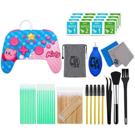 Pre-Owned PowerA - Enhanced Wired Controller for Nintendo Switch - Kirby With Cleaning Manual Kit Bolt Axtion Bundle