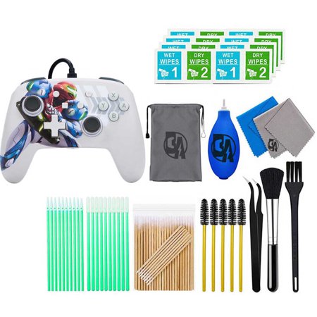 Restored PowerA - Enhanced Wired Controller for Nintendo Switch - Metroid Dread With Cleaning Manual Kit Bolt Axtion (Refurbished)