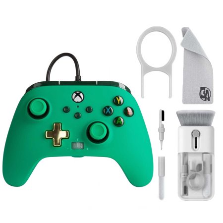 Pre-Owned PowerA - Enhanced Wired Controller for Xbox Series X|S - Green With Cleaning Electric kit Bolt Axtion Bundle (Refurbished: Like New)