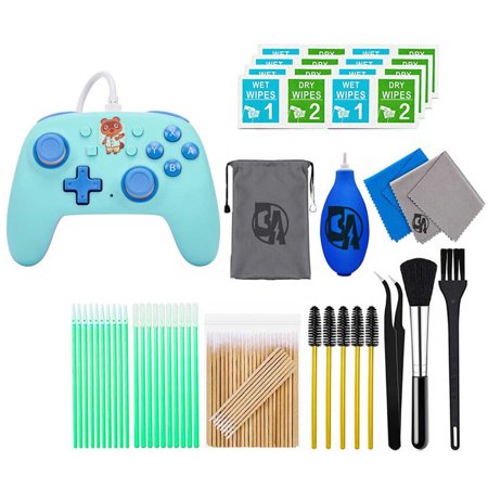 Pre-Owned PowerA - Nano Wired Controller for Nintendo Switch - Animal Crossing: Hello Tom Nook With Cleaning Manual Kit Bolt Axtion (Refurbished: Like New)