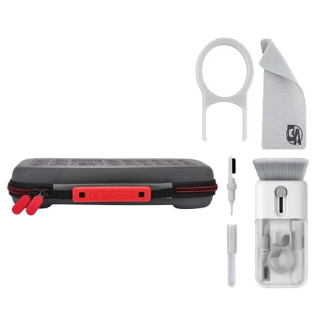 Pre-Owned PowerA - Protection Case for Nintendo Switch - OLED Model, Nintendo Switch or Nintendo Switch Lite - Super Mario Black With Cleaning Electric kit Bolt Axtion Bundle