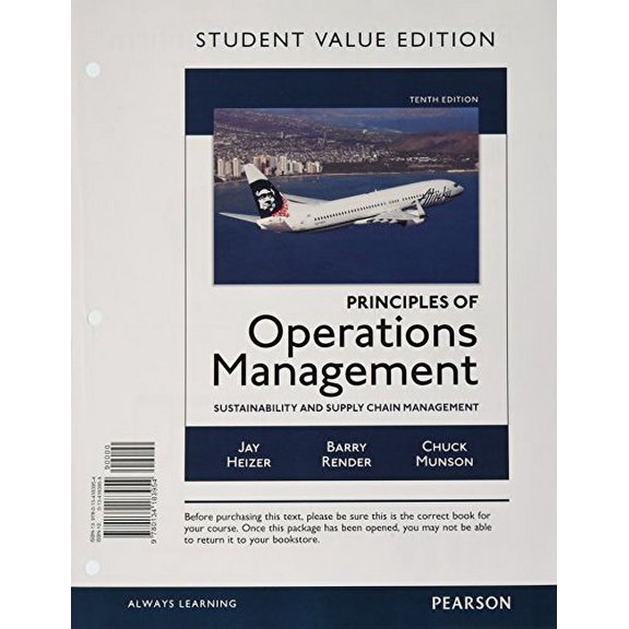 Pre-Owned Principles of Operations Management: Sustainability and Supply Chain Management, Student Value Edition Paperback
