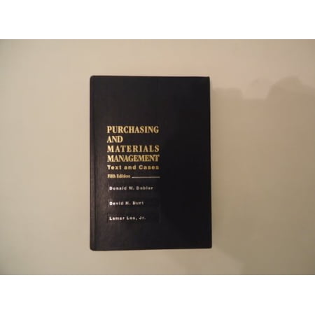 Pre-Owned Purchasing and Materials Management (McGraw Hill Management Series) Paperback