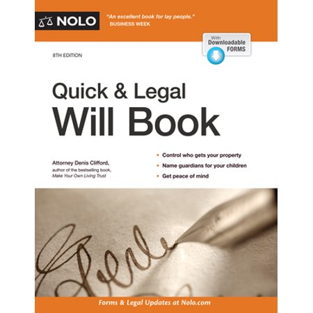 Quick and Legal Will Book, Used [Paperback]