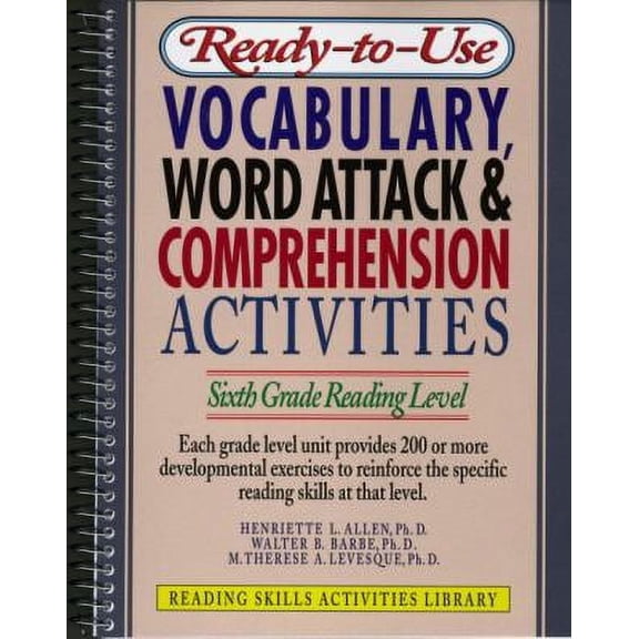 Pre-Owned Ready-To-Use Vocabulary, Word Analysis & Comprehension Activities: Sixth Grade Reading Level (Paperback) 0876284799 9780876284797