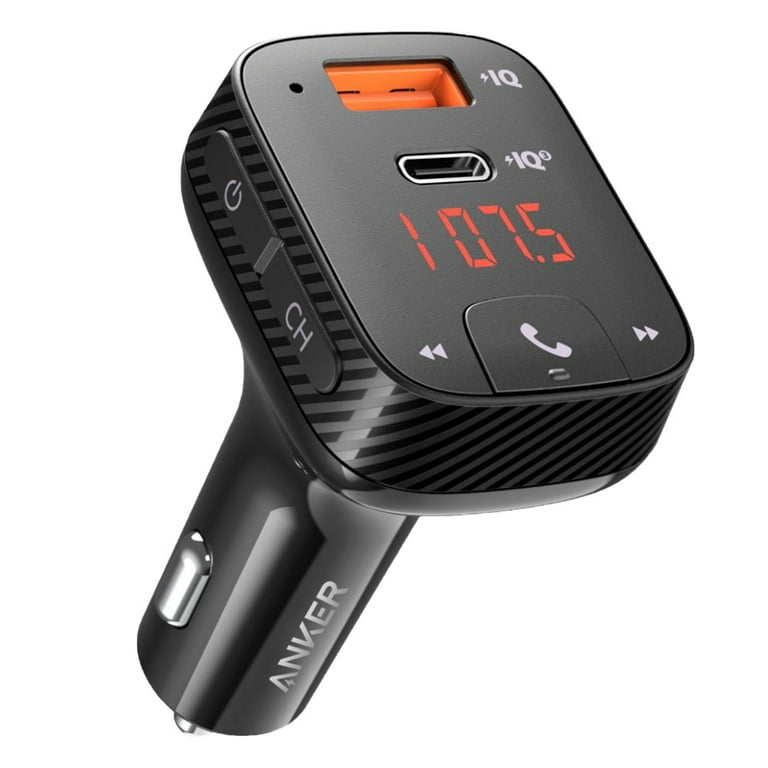 Pre-Owned Roav by Anker Bluetooth FM Transmitter SmartCharge F2 Pro USB-C  Car Charger 2-Ports PowerIQ 3.0 Charging (Refurbished: Good) 