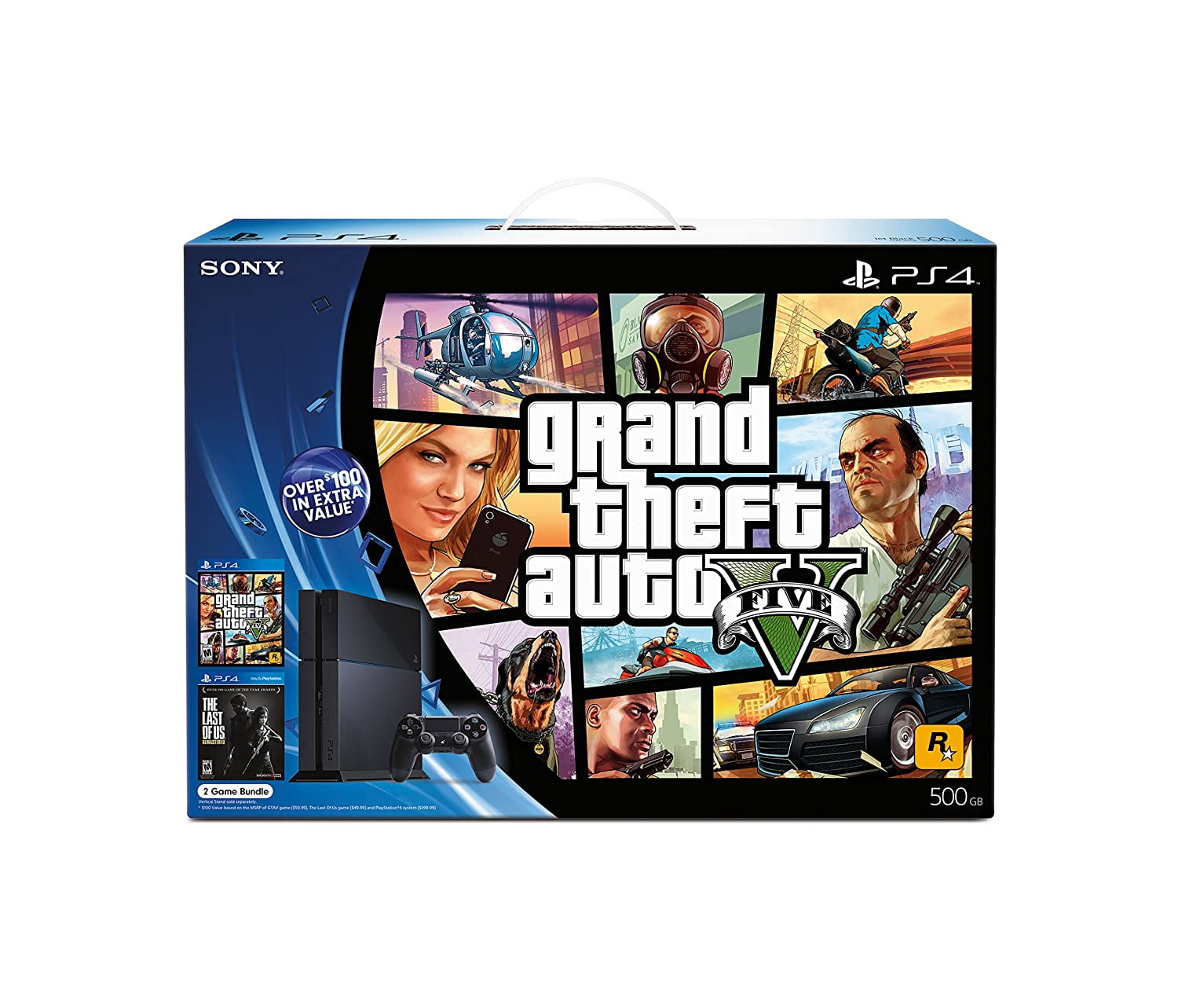 Used Rockstar Games PlayStation 4 Bundle Grand Theft Auto V And The Last Of US Remastered Used Walmart