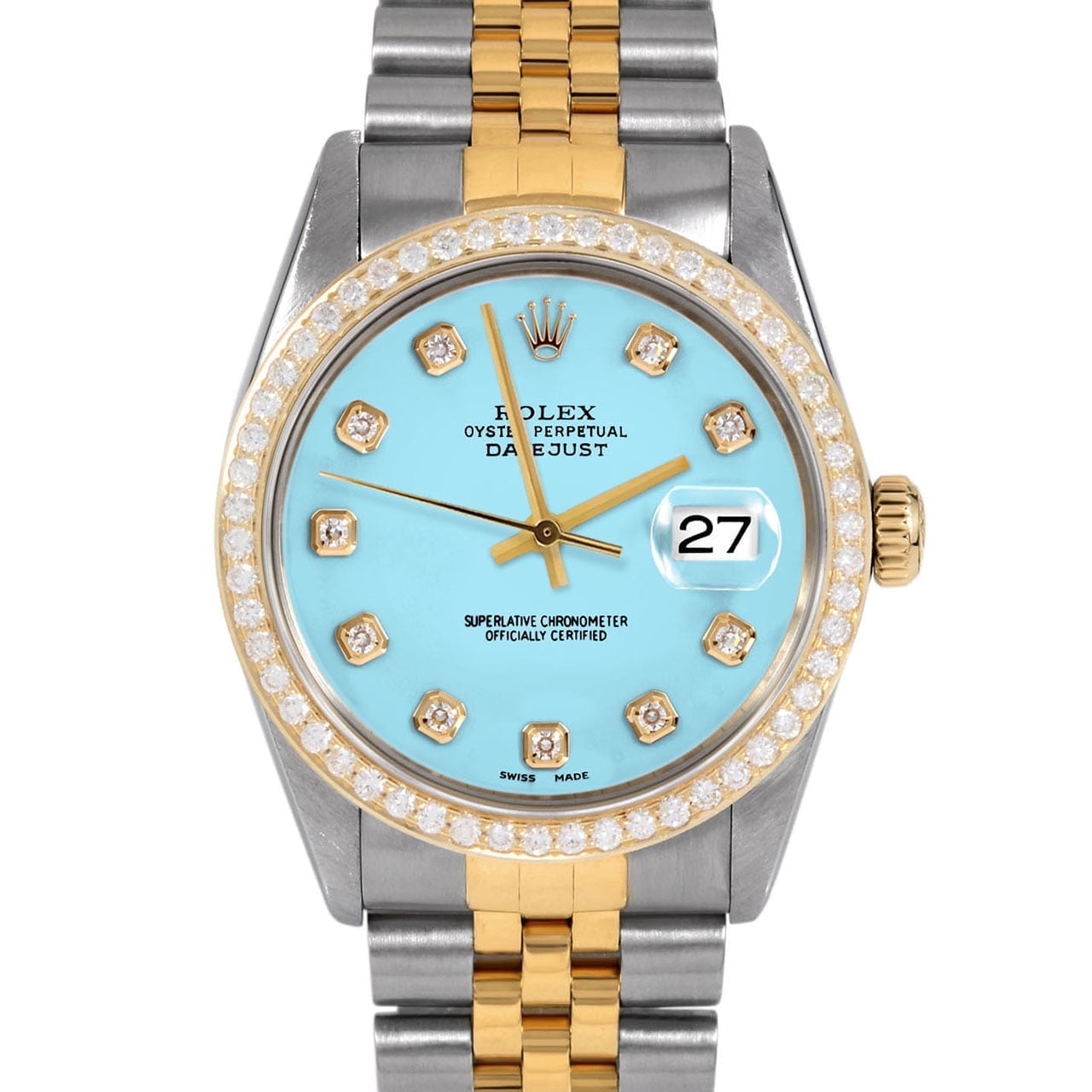 Pre-Owned Rolex 16013 Men's 36mm Datejust Watch Custom White