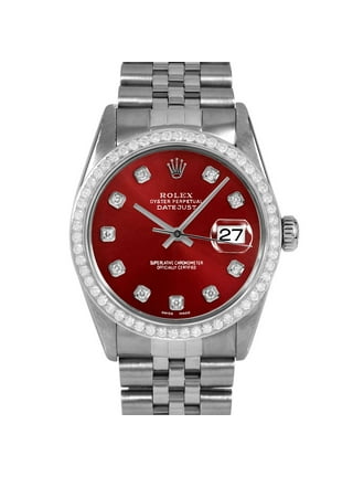 Silver rolex hot sale red face