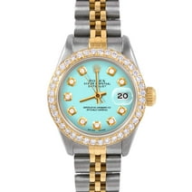 Pre-Owned Rolex 6917 Ladies 26mm Datejust Wristwatch Turquoise Diamond (3 Year Warranty)