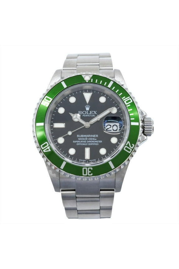 Pre-Owned Rolex Submariner Green Sub Automatic Self-Winding Wristwatch 16610LV 16610 (Like New)