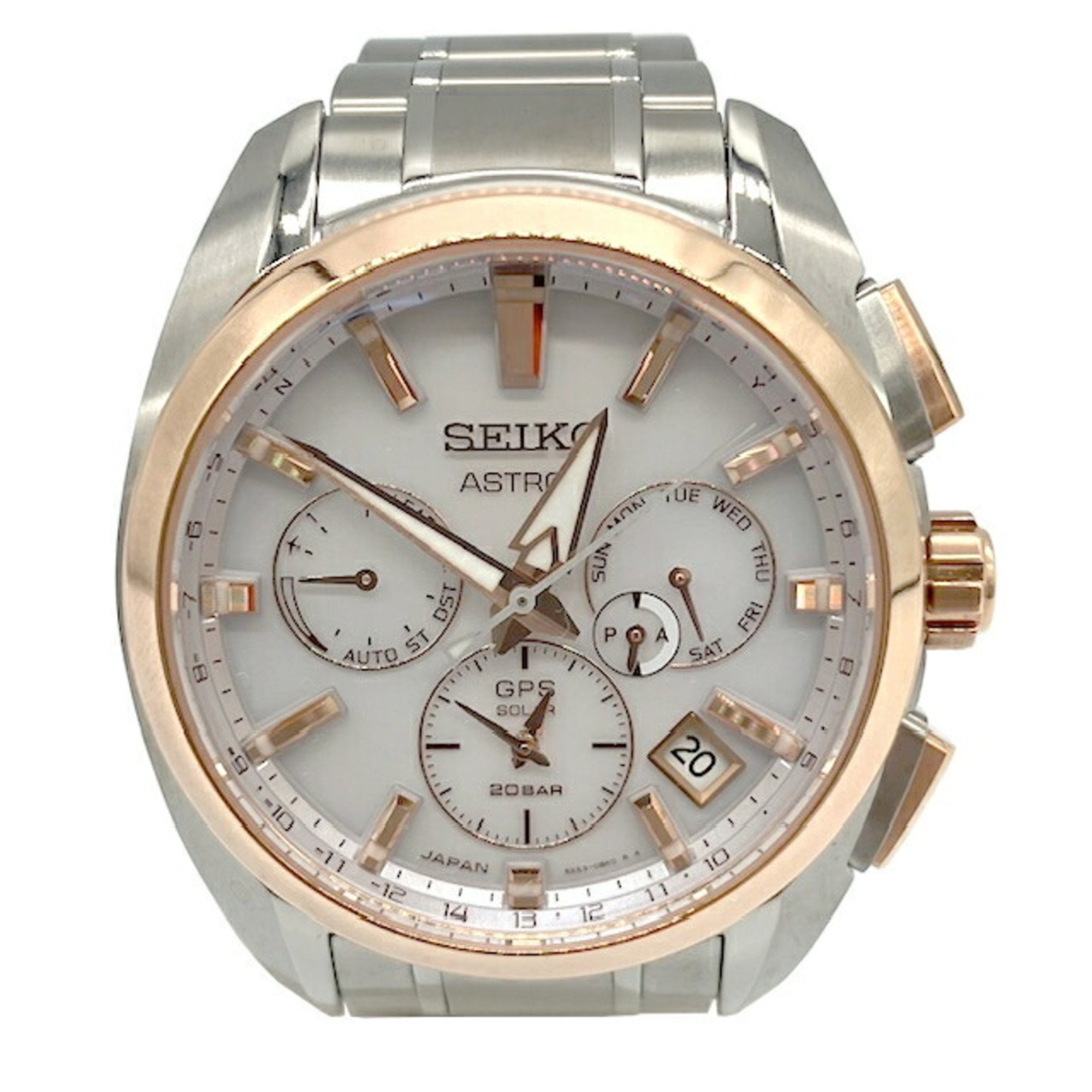 Pre Owned SEIKO Astron Sports 5X53 0AV0 SBXC104 White Dial GPS Solar Radio Men s Watch Luxury Good Walmart