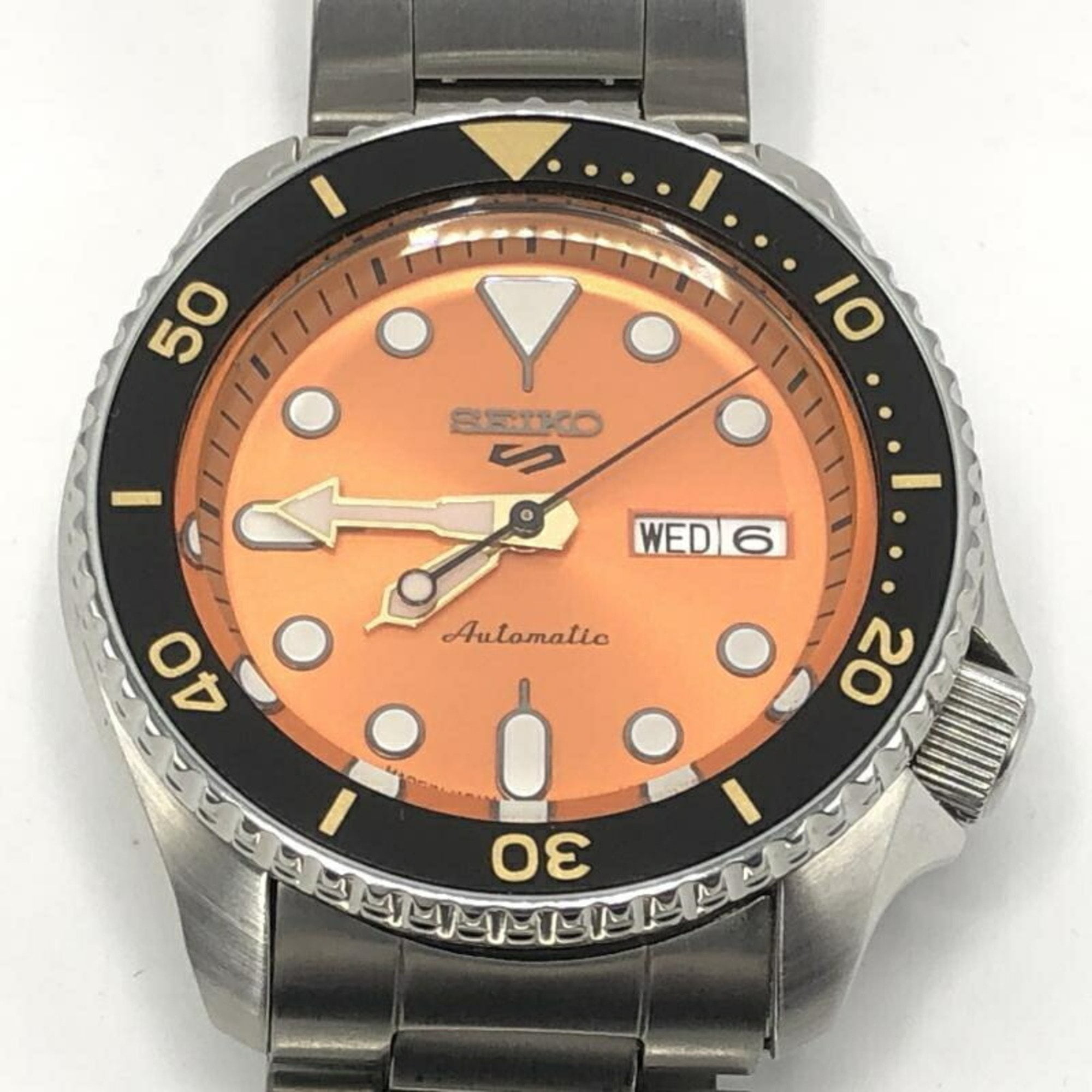Pre Owned SEIKO Seiko 5 Mechanical Watch 4R36 07G0 Orange Silver Automatic Good Walmart