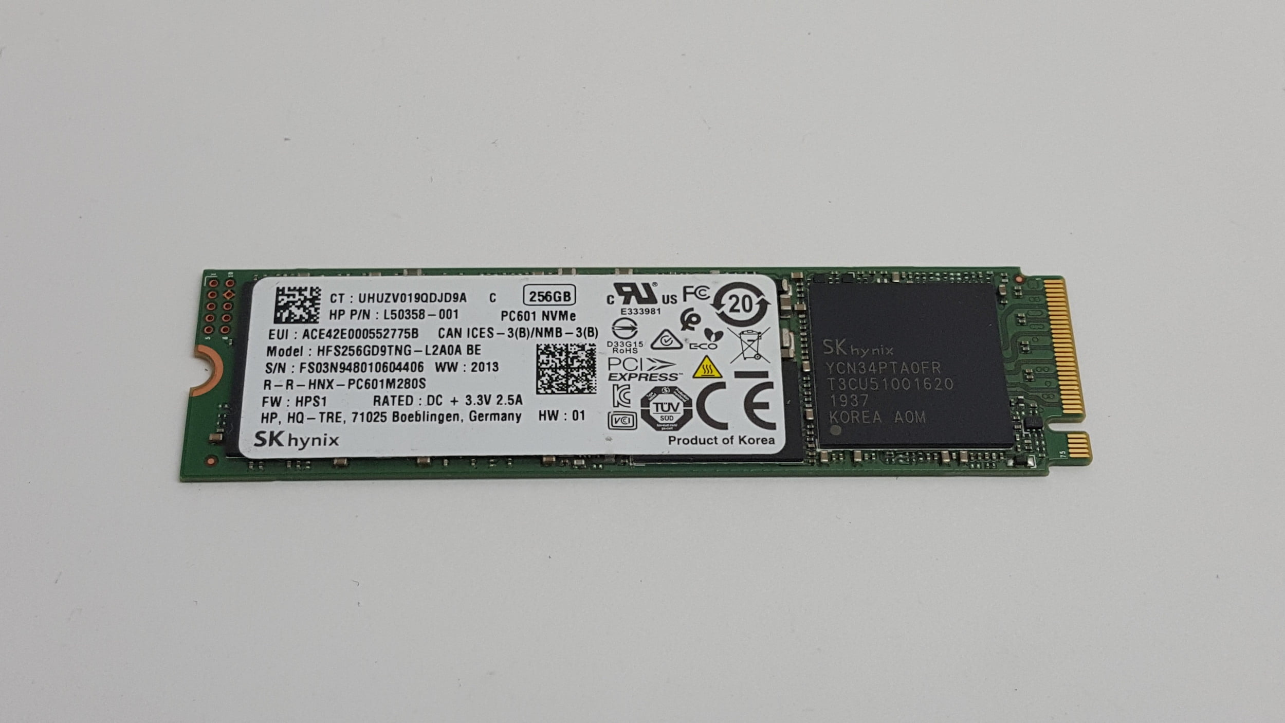 Pre-Owned SK Hynix PC601 HFS256GD9TNG-L2A0A 256 GB NVMe 80mm