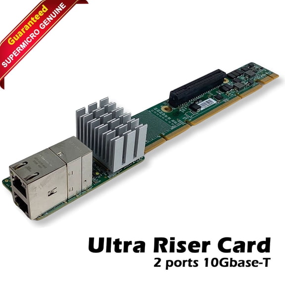 Pre-Owned SUPERMICRO AOC-UR-I2XT-NI22 1U Ultra Riser Card Dual Port 10GBase-T
