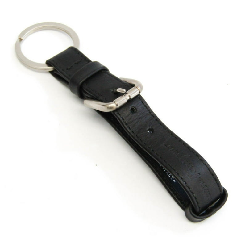 Pre Owned Salvatore Ferragamo IX 660623 Keyring Black Navy Silver