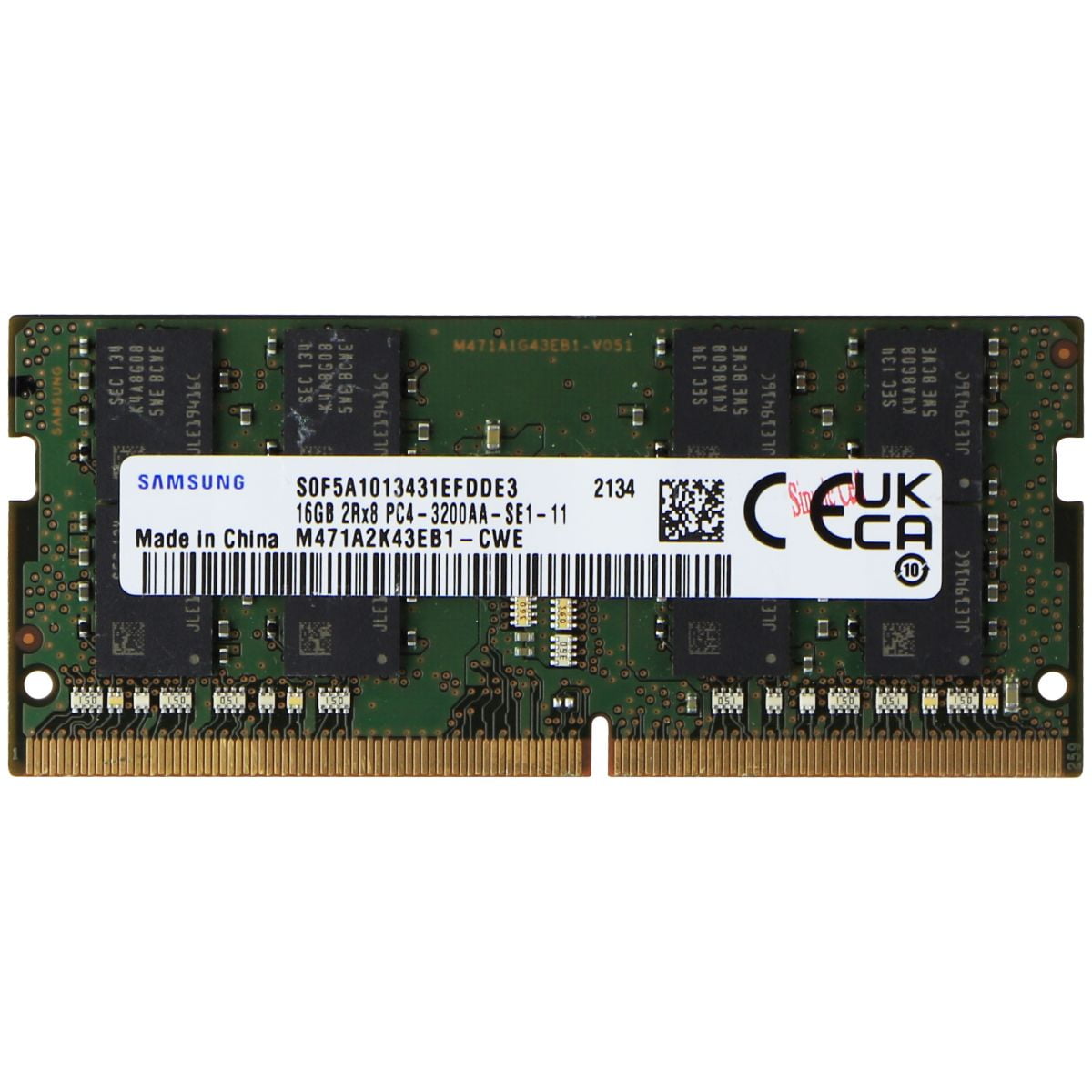 Samsung DDR4 16GB 2Rx8 PC4-3200AA RAM Memory, Used, Model