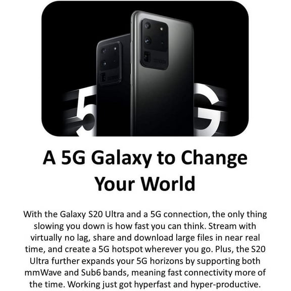 Pre-Owned Samsung Galaxy S20 Ultra 5G 128GB Verizon Locked Black (LCD SHADOW)