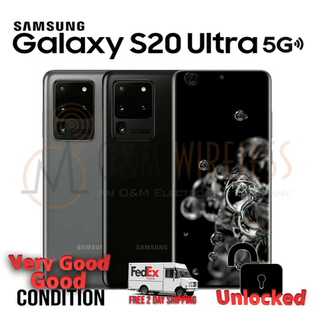 Pre-Owned Samsung Galaxy S20 Ultra 5G - Very SM-G988U1 - Unlocked - 128GB Gray (Good)