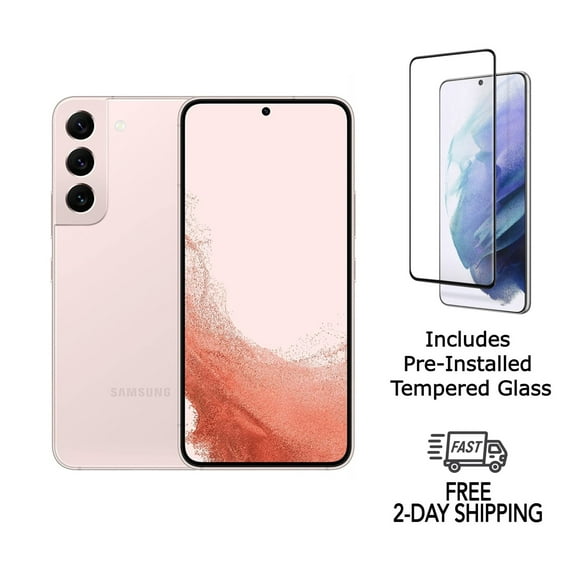 Pre-Owned Samsung Galaxy S22 Plus 5G S906U (Fully Unlocked) 128GB Pink Gold with Screen Protector