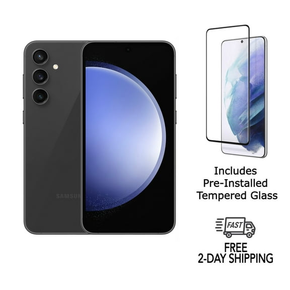 Pre-Owned Samsung Galaxy S23 FE S711U (Fully Unlocked) 128GB Graphite with Tempered Glass screen protector
